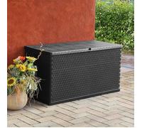 vidaXL Boîte de rangement de jardin anthracite 120x56x63 cm PP rotin