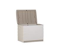 PLASTIKEN Coffre cadenassable avec roulettes - 190 L - Fonctionnel et esthétique - Beige