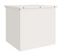 vidaXL Coffre de rangement d'extérieur 55 x 50,5 x 50 cm Acier Blanc Résistant aux intempéries