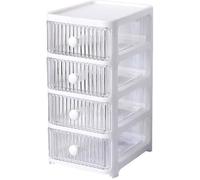 Boite de rangement - FDIT - Tiroir de bureau - 4 couches - Plastique transparent - Multifonctionnelle Label