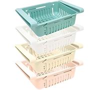 Boite de rangement frigo - JOEJI'S KITCHEN - Lot de 4 - Plastique - 20x16x7 cm - Couleurs variées