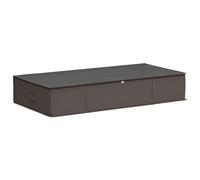 Boîte de rangement grise en tissu non tissé avec fenêtre PVC transparente | Poignées à bec, zips doubles, large ouverture, pliable à plat, format rectangulaire, usage quotidien