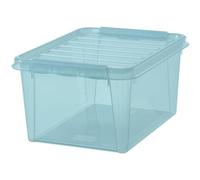 Boîte de rangement grise rose ou Bleue avec couvercle 31 litres - Bleu