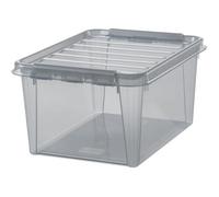 Boîte de rangement grise rose ou Bleue avec couvercle 31 litres - Gris