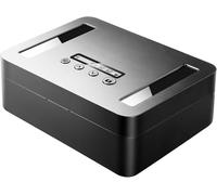 Boîte de rangement "Handy Tresor" avec minuterie, en métal, dotée d'un verrou de sécurité réglable sur 365 jours, idéale pour une "détox digitale". Elle dispose d'une alimentation de secours USB-C, d'