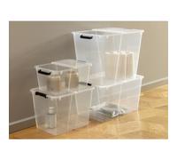 Boite transparente avec couvercle pliant 65 litres