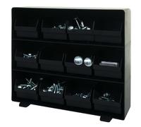 Boîte de rangement MENDLER HWC-M10 12 compartiments amovibles 30x33x8cm noir Noir G