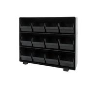 Boîte de rangement MENDLER HWC-M10 12 compartiments amovibles 30x33x8cm noir Noir G