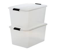 Boîte de rangement - IRIS - TB-45 - Transparent 45 L - Empilable avec clips - Polypropylène robuste