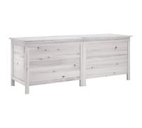 vidaXL Coffre de jardin blanc 150x50x56,5 cm bois massif sapin