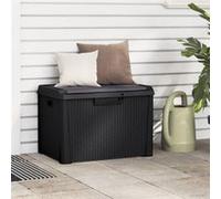 vidaXL Coffre de jardin avec coussin d'assise Anthracite 125 L PP