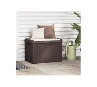 vidaXL Coffre de jardin avec coussin d'assise Marron 125 L PP