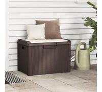 vidaXL Coffre de jardin avec coussin d'assise Marron 125 L PP