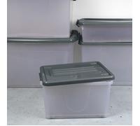 Boîte De Rangement - Je Cherche Une Idee - Sur Roulettes - 35 L - Gris Et Transparent