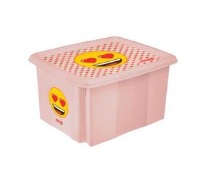 Boîte de Rangement Jouet Emoji Cœur 24 Litres