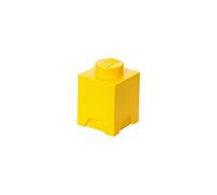 Boîte de Rangement LEGO Brique 1 Plot jaune, Boîte Empilable avec Couvercle, 1,2 l - Produit LEGO, Rangement Bureau, Chambre, Boîte à Jouets