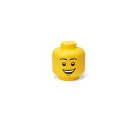 LEGO Boîte de rangement Tête mini Happy Boy Jaune 360 ml empilable avec couvercle