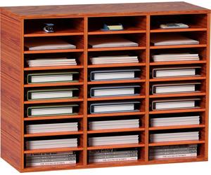 Boîte de rangement littéraire VEVOR en bois avec 27 compartiments, étagères réglables, boîte de rangement en MDF, pour le rangement de dossiers, documents, papiers