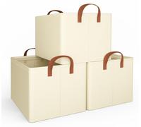 Boîte de rangement, lot de 3, boîte en tissu pliable avec poignées, boîte de rangement pour vêtements, 41 x 32 x 23 cm, tissu Oxford, idéale pour le salon, la chambre à coucher, boîte de rangement pou