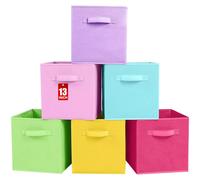Boîte de rangement, lot de 6, cubes de rangement pliables, boîte de rangement en tissu en forme de cube, 33 x 33 x 33 cm