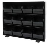Boîte de rangement MENDLER HWC-M10 12 compartiments amovibles 30x33x8cm noir Noir G
