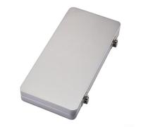 Boîte de Rangement Métal Gris Argenté avec Couvercle - Lot de 2 Boîtes Rectangulaires Robustes pour Bureau et Dressing - 25x12cm(25 * 12 * 3.3cm)