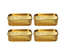 Boîte de Rangement Métal Sardine 4 - Design Unique Couvercle Étanche pour Bureau Maison - Boite avec Couvercle Argent Or 12.5x7cm(125 * 70 * 40mm Gold)