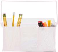 Boîte de rangement métallique avec poignée, idéale pour les fournitures de bureau, pouvant contenir des fourchettes, des cuillères, des couteaux, des mouchoirs, des stylos à plume et des carnets