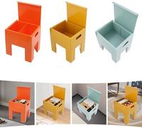 Boîte de rangement minimaliste, 40x37x31 cm - Plastique ABS - Tabouret multifonctionnel