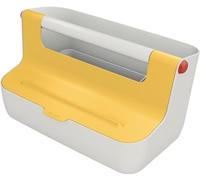 Boîte de rangement mobile Cosy plastique ABS gris clair/jaune paquet de 3 pièces