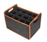 Boîte de rangement mobile pour bouteille de vin | Boîte de rangement en feutre pour 12 bouteilles de vin, fourre-tout inclinable avec poignée confortable, sac fourre-tout portable pour pique-nique