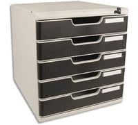Boîte de rangement MODULO A4, avec 5 tiroirs verrouillables, dimensions : 35 x 28,8 x 32 cm