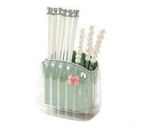 Boîte de rangement multi-compartiments pour ustensiles de cuisine (vert) | Trous de drainage intégrés, garde les ustensiles au sec, empêche la moisissure, look moderne et élégant