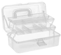 Boîte de rangement multifonctionnelle | 32,8 cm x 20 cm x 14,5 cm | transparente | avec charnière | boîte de rangement pour petites pièces, perles