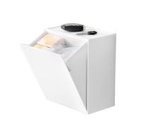 Boîte de rangement mural Flip Coud Conception de conception Sauvegardise Boîte d'organisateur de rangement mural de grande capacité pour coton-tige de fil de bain Plastique de (Blanc)