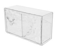 Boîte de Rangement Murale Blanc pour Cotons-tiges et Disques en Pet | Grosse Capacité, Nettoyage Facile, Design Mural, Économise L’espace du Plan de Toilette, Usage Salle de Bain