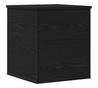 Boîte de rangement noire aspect chêne - En bois - 40 x 42 x 46 cm - Espace de rangement pour salon, chambre à coucher, bureau - Caisse pratique pour ranger vêtements, jouets et