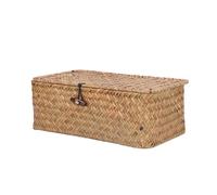 Boîte de rangement - OMABETA - Panier rectangulaire - Jonc de mer naturel - Tissé à la main - Grande capacité