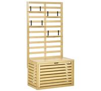 Boîte de rangement Outsunny, coffre de jardin avec support pour plantes grimpantes, coffre avec étagères