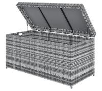 Boîte de rangement Outsunny en rotin 380 L, résistante aux intempéries, avec couvercle