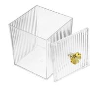 Boîte de Rangement Pet Couvercle Transparente pour Cosmétiques | Rangement Compact à Poser, Bords Lisses et Surface Claire, pour Salle de Bain ou Coiffeuse