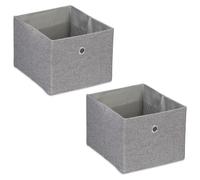 Boîte de rangement, petit organiseur en tissu, lot de 2, H x L x P : 16 x 20,5 x 25 cm, pliable