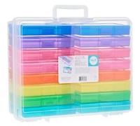 Boîte de rangement - Plastique - Inclus 16 petites boîtes colorés - 38x30x13cm