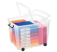 Boîte de rangement plastique Strata 75 litres avec roues - dim : H 41,5 x L 48,5 cm