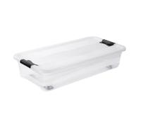 Boîte de rangement plate à roulettes 33 litres