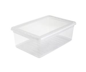 Boîte de rangement plate transparente empilable 18 litres