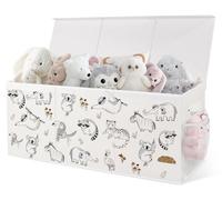 Boîte de rangement pliable - 124 litres - Avec couvercle - Motifs d'animaux - Tissu Oxford et cadre en PP