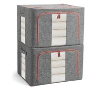 Boîte de rangement pliable - 22 L - Oxford - Fenêtre transparente - Imperméable - Lot de 2