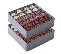 Boîte de rangement pliable 24 cases pour armoire, convient pour les armoires et les placards, peut être utilisée pour ranger les vêtements, les chaussettes, les sous-vêtements, les cravates, etc. Gris