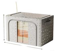 Boîte de rangement pliable avec cadre en acier renforcé et fenêtre transparente pour l'organisation du placard Grande capacité en tissu Oxford Rose 50 x 40 x 33 cm (60 x 42 x 40 cm)